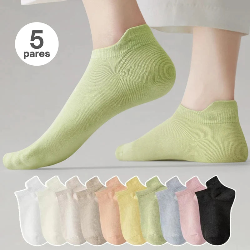 5 pares de meias de tornozelo Lace Charm