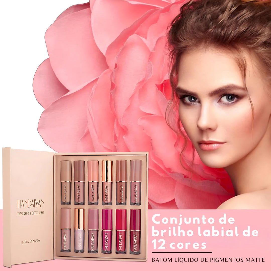 Kit 12 batons Handaiyan Velvet Kiss (Compre 4 leve 12)