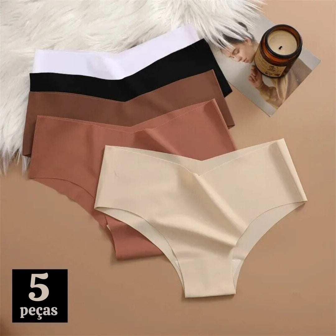 Kit 5 calcinhas sem costura Elegance Intimates