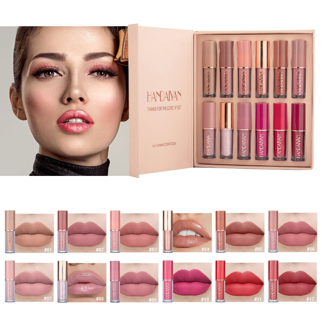 Kit 12 batons Handaiyan Velvet Kiss (Compre 4 leve 12)