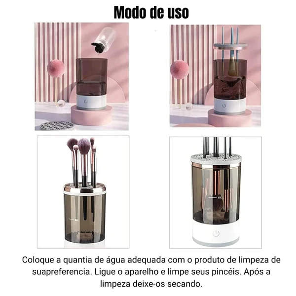 Limpador de pincéis elétrico MakeupCleaner