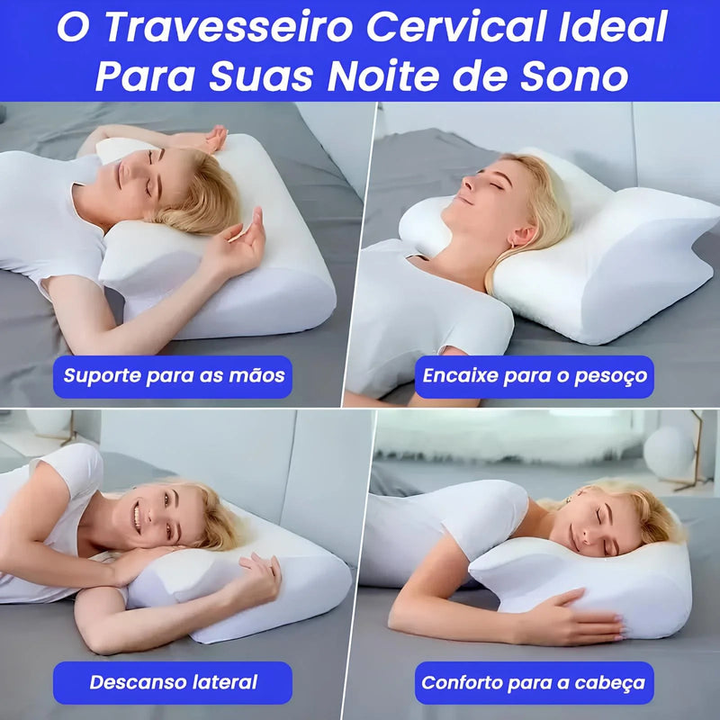 Travesseiro Ortopédico para dores e cuidados cervicais - ErgoSupport